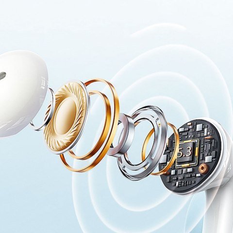 Słuchawki bezprzewodowe douszne TWS Bluetooth 5.3 - białe