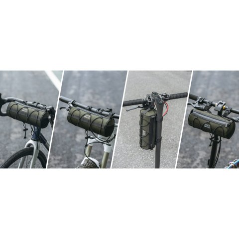 Torba rowerowa mocowana na kierownicę ramę pod siodełko 2l - zielona
