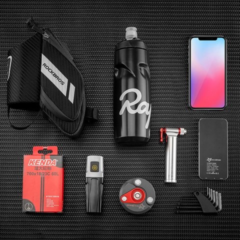 Torba rowerowa pod siodełko z kieszonką na butelkę bidon 1.5l - czarna