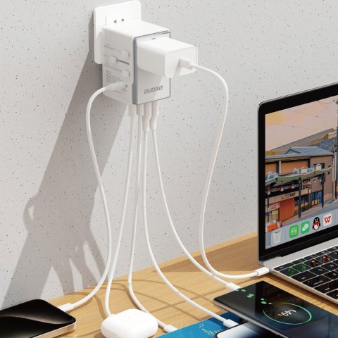 Uniwersalna ładowarka adapter podróżny 35W EU / UK / AUS / US / JP 3x USB-C 2x USB-A - biały