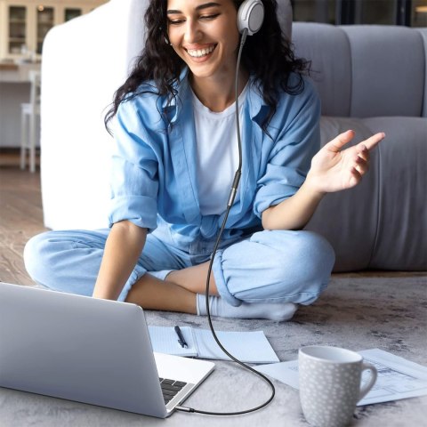 Kabel przedłużacz audio mini jack 3.5mm 5m - srebrny