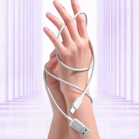 Kabel przewód Multi-Color Series A14 USB-A - USB-C 3A 1.2 m - biały