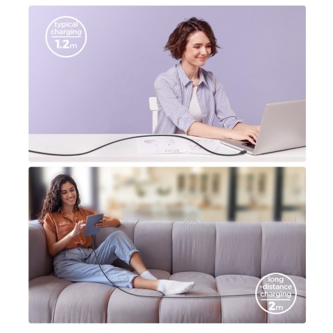 Kabel przewód Multi-Color Series A14 USB-C - iPhone Lightning 20W 1.2 m - czarny