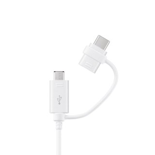 Kabel przewód Samsung Combo USB-A - micro USB i USB-C 1.5m - biały