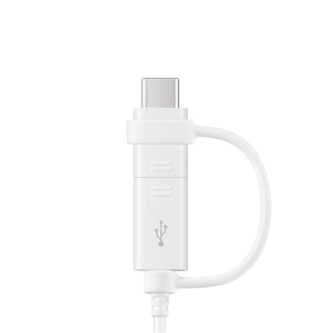 Kabel przewód Samsung Combo USB-A - micro USB i USB-C 1.5m - biały