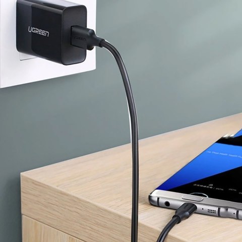 Kabel przewód USB-A 3.0 - USB-C 3A 2m - czarny