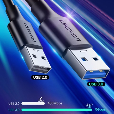 Kabel przewód USB-A 3.0 - USB-C 3A 2m - czarny