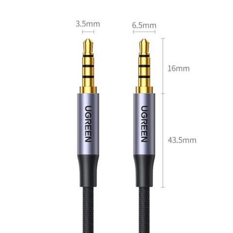 Kabel przewód audio mini jack 3.5mm - mini jack 3.5mm 1m - szary
