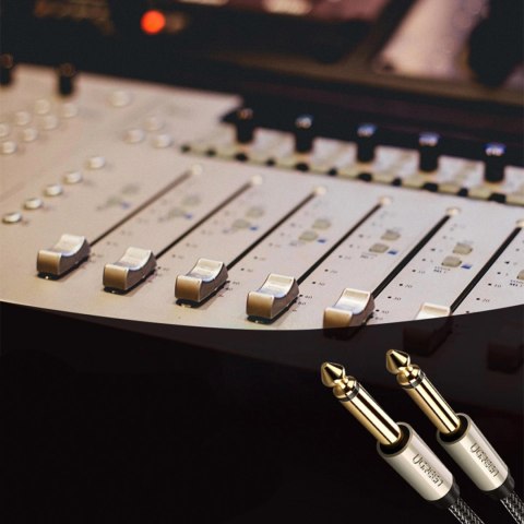 Kabel przewód audio mono TS jack 6.35mm - jack 6.35mm 3m - szary