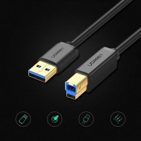 Kabel przewód do drukarki USB-A 3.0 - USB-B 5Gbps 1m - czarny