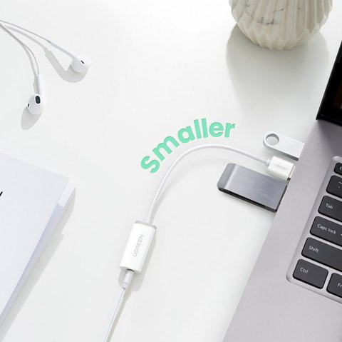 Kabel przewód w oplocie USB-A - USB-C QC 3.0 3A 0.5m - biały