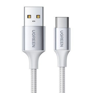 Kabel przewód w oplocie USB-A - USB-C QC 3.0 3A 1.5m - biały