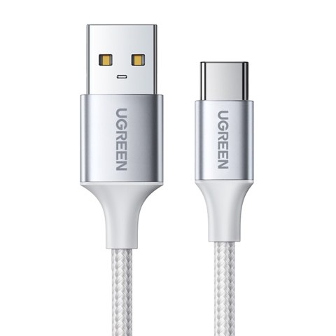 Kabel przewód w oplocie USB-A - USB-C QC 3.0 3A 1m - biały