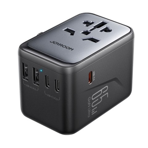 Ładowarka adapter podróżny uniwersalny 65W EU / US / JP / AU / UK / CN - czarny