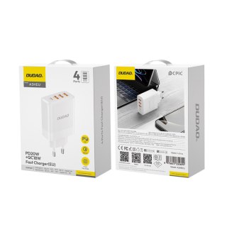 Ładowarka sieciowa 3x USB-A 1x USB-C PD 20W - biała