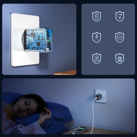 Ładowarka sieciowa USB-C PD QC 20W - czarna