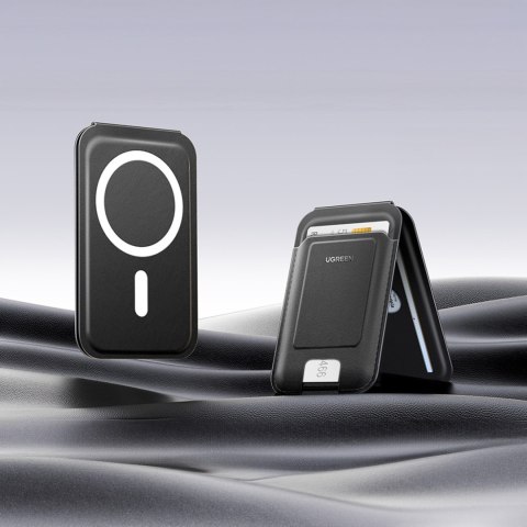 Portfel na karty Magnetic Wallet MagSafe z podstawką - czarny
