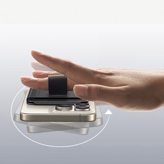 Portfel na karty Magnetic Wallet MagSafe z podstawką i uchwytem na palec - czarny
