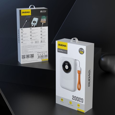Powerbank K21Pro Mini 20000mAh 22.5W - biały