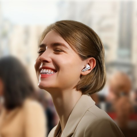 Słuchawki bezprzewodowe douszne TWS Bluetooth 5.4 ANC ENC - białe