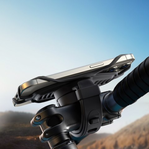 Uchwyt gumowy na telefon na kierownicę na rower motocykl zaciskowy - czarny