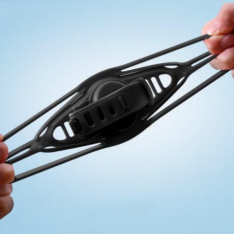 Uchwyt gumowy na telefon na kierownicę na rower motocykl zaciskowy - czarny