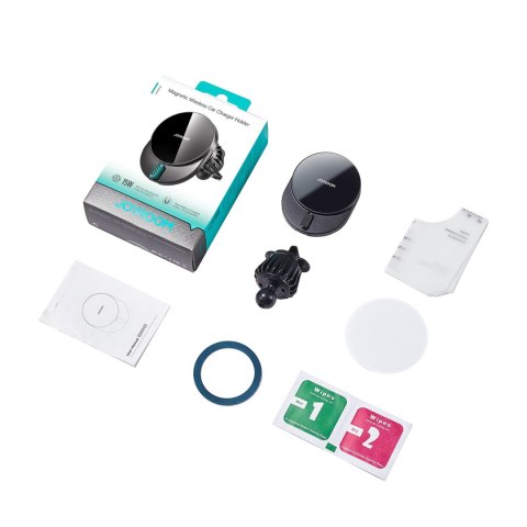 Uchwyt magnetyczny na telefon z ładowarką indukcyjną 15W na kratkę nawiewu - czarny