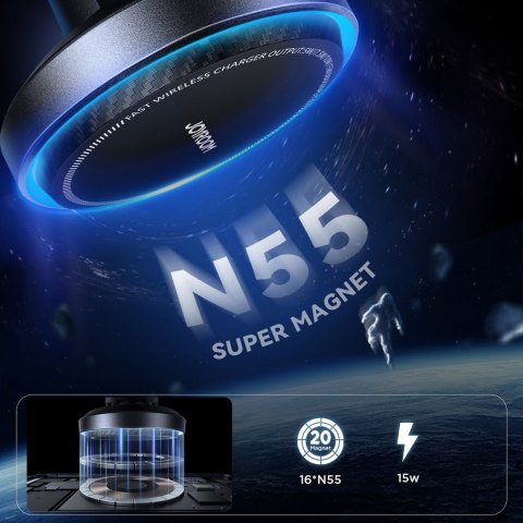 Uchwyt samochodowy z ładowarką indukcyjną MagSafe z chłodzeniem telefonu - czarny