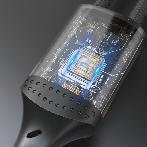 3w1 Kabel przewód 60W USB-A - MicroUSB USB-C iPhone Lightning 1.2m - czarna