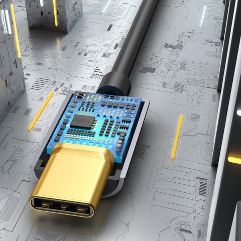 Adapter przejściówka do słuchawek USB-C - mini jack 3.5mm DAC 24 bit 48KHz - szary