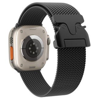 Bransoleta pasek Titanium Milanese Loop do Apple Watch 42/44/45/46/49 mm - czarna