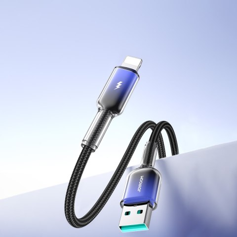 Kabel przewód Crystal-Clear Series 3A USB-A - iPhone Lightning 1.2m - czarny