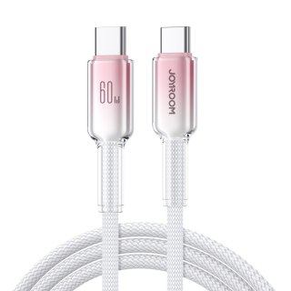Kabel przewód Crystal-Clear Series 60W USB-C - USB-C 1.2m - biały