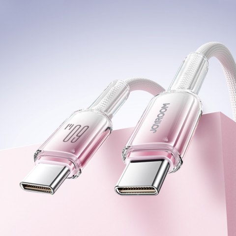 Kabel przewód Crystal-Clear Series 60W USB-C - USB-C 1.2m - biały