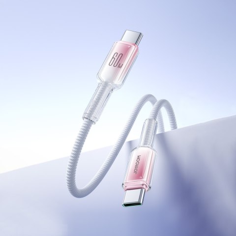 Kabel przewód Crystal-Clear Series 60W USB-C - USB-C 1.2m - biały