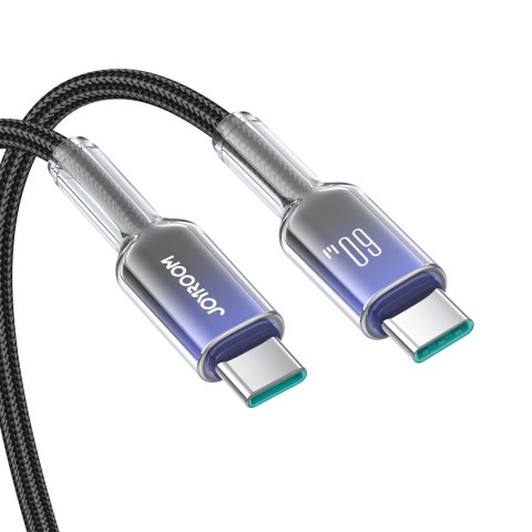 Kabel przewód Crystal-Clear Series 60W USB-C - USB-C 1.2m - czarny