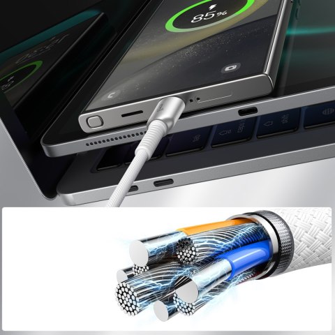 Kabel przewód Cutting-Edge Series 3A USB-A - USB-C 1.2m - szary