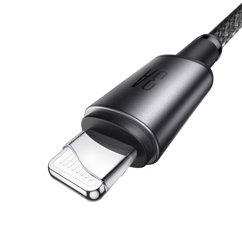 Kabel przewód USB-A - iPhone Lightning z organizerem uchwytem magnetycznym 1.2m - szary