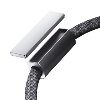 Kabel przewód USB-C - USB-C z organizerem uchwytem magnetycznym 1.2m - szary