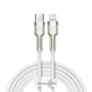 Kabel przewód do iPhone USB-C - Lightning Series Metal Data 20W PD 2m - biały