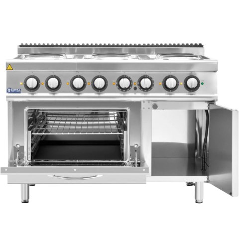 Kuchnia elektryczna z piekarnikiem szafką 6 palników 400 V 19.1 kW