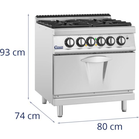 Kuchnia gazowa z piekarnikiem 4 palniki 14.4 kW