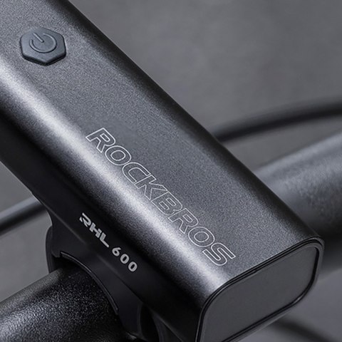 Lampka rowerowa przednia z funkcją latarki biała 600lm IPX6 USB-C - czarna