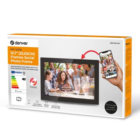Ramka cyfrowa 10.1'' 16GB microSD WiFi Frameo PFF-1037B - czarna