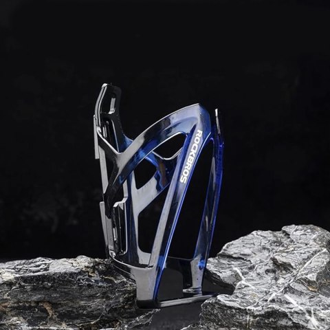 Uchwyt rowerowy na bidon butelkę - czarno-niebieski