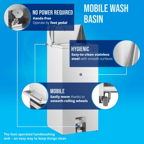 Umywalka przenośna mobilna sterowana nożnie STAL G1/2''
