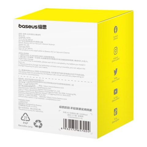 Filtr HEPA do odkurzacza Baseus A5 C30459500111-01