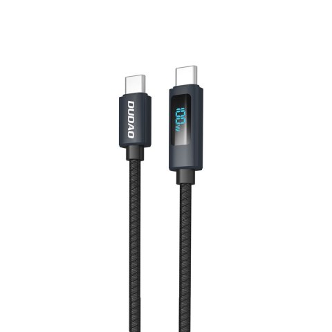 Kabel przewód L7C USB-A - USB-C 100W z wyświetlaczem LED 1m - czarny