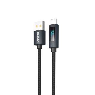 Kabel przewód L7T USB-A - USB-C 66W z wyświetlaczem LED 1m - czarny
