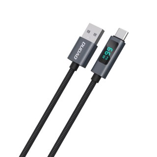 Kabel przewód L7T USB-A - USB-C 66W z wyświetlaczem LED 1m - czarny